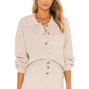 Amanda Oversized Knit Polo Song of Style - Oatmeal